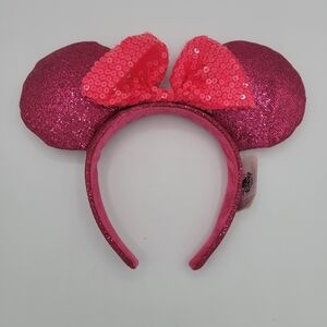 Pink Sequin Minnie Mouse Disney Ears Headband